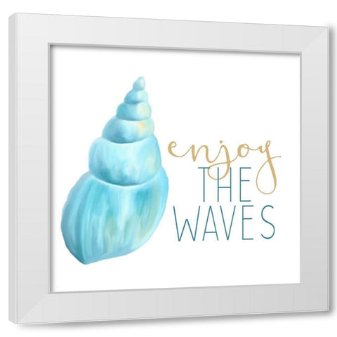 Seashore Shells 5 White Modern Wood Framed Art Print by Kimberly, Allen