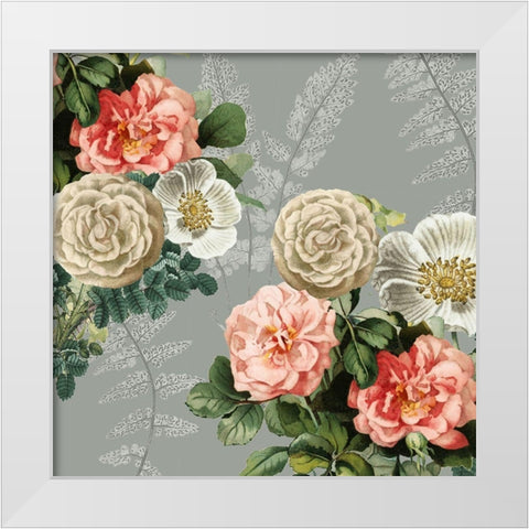 Ava Floral White Modern Wood Framed Art Print by Kimberly, Allen