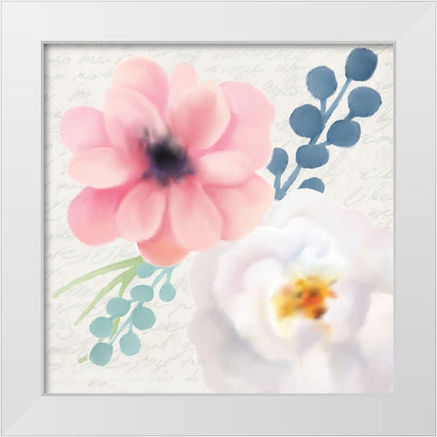 Spring Floral 1 White Modern Wood Framed Art Print by Kimberly, Allen