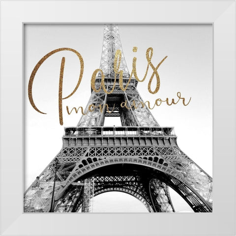 Paris Mon Amour 2 V2 White Modern Wood Framed Art Print by Allen, Kimberly