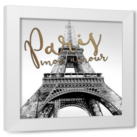Paris Mon Amour 2 White Modern Wood Framed Art Print by Kimberly, Allen