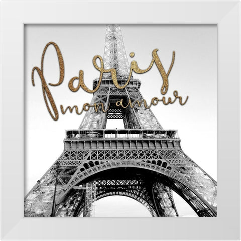 Paris Mon Amour 2 White Modern Wood Framed Art Print by Kimberly, Allen