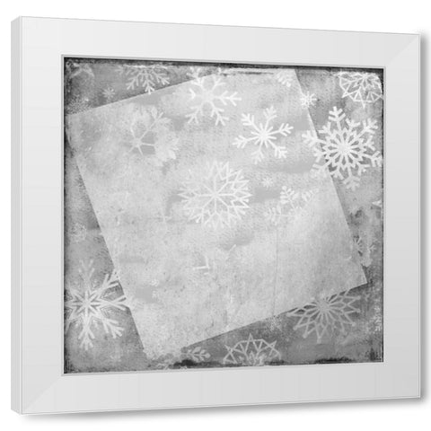 Snowflake Grey White Modern Wood Framed Art Print by Allen, Kimberly