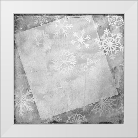 Snowflake Grey White Modern Wood Framed Art Print by Allen, Kimberly