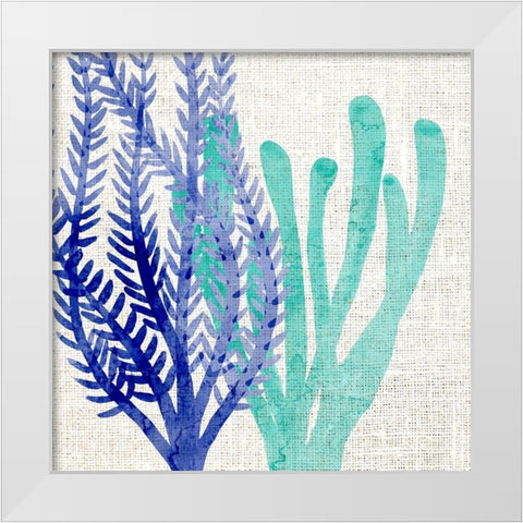 Linen Coral 1 White Modern Wood Framed Art Print by Kimberly, Allen