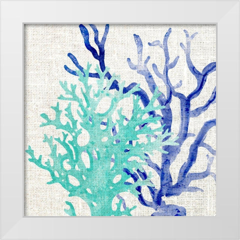Linen Coral 2 White Modern Wood Framed Art Print by Kimberly, Allen