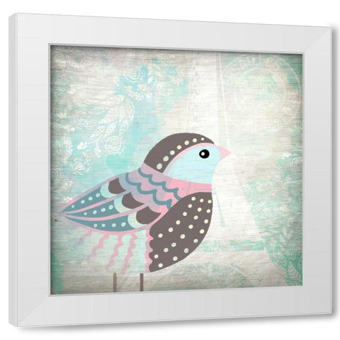 Paris Bird 1 White Modern Wood Framed Art Print by Allen, Kimberly