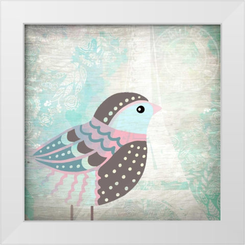 Paris Bird 1 White Modern Wood Framed Art Print by Allen, Kimberly