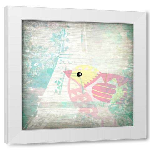 Paris Bird 2 White Modern Wood Framed Art Print by Allen, Kimberly