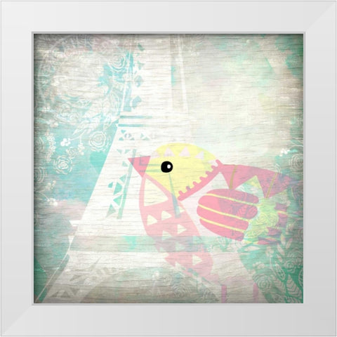 Paris Bird 2 White Modern Wood Framed Art Print by Allen, Kimberly