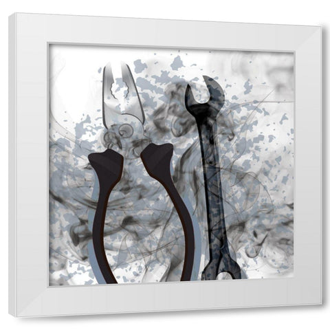 Tools 1 White Modern Wood Framed Art Print by Kimberly, Allen