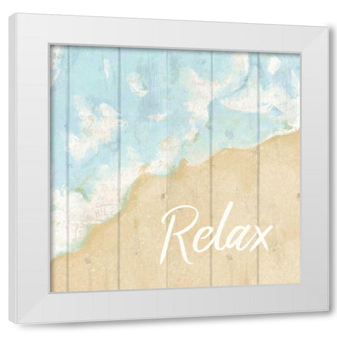 Seaside Relax White Modern Wood Framed Art Print by Allen, Kimberly