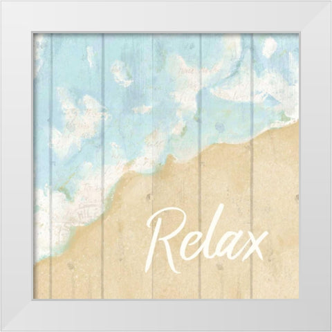 Seaside Relax White Modern Wood Framed Art Print by Allen, Kimberly