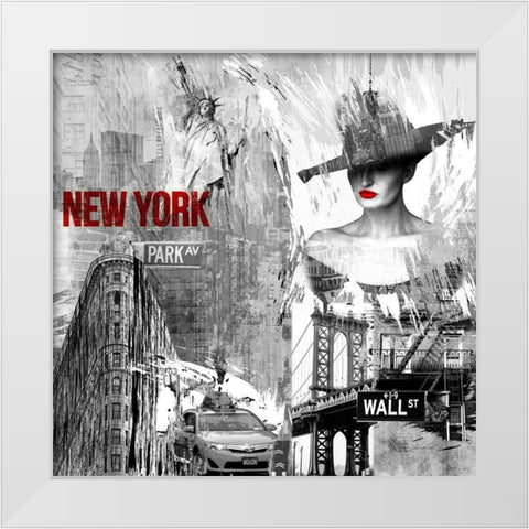 New York New York 2 White Modern Wood Framed Art Print by Allen, Kimberly