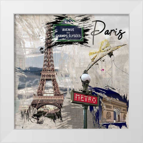 Paris Paris White Modern Wood Framed Art Print by Allen, Kimberly