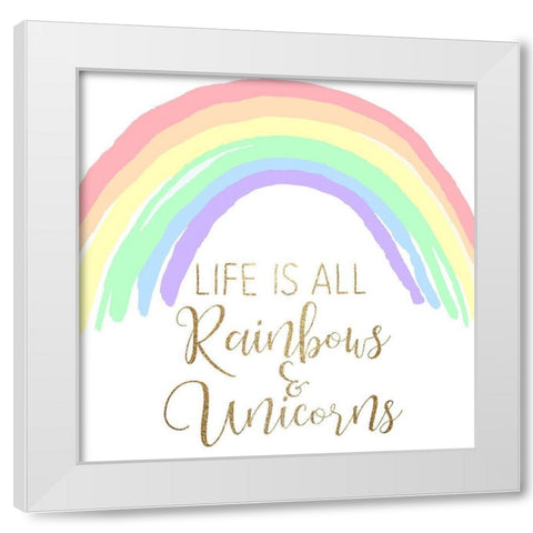 Life is all Unicorns 2 v2 White Modern Wood Framed Art Print by Allen, Kimberly