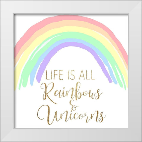 Life is all Unicorns 2 v2 White Modern Wood Framed Art Print by Allen, Kimberly