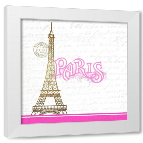 I LOVE Paris 1 White Modern Wood Framed Art Print by Allen, Kimberly