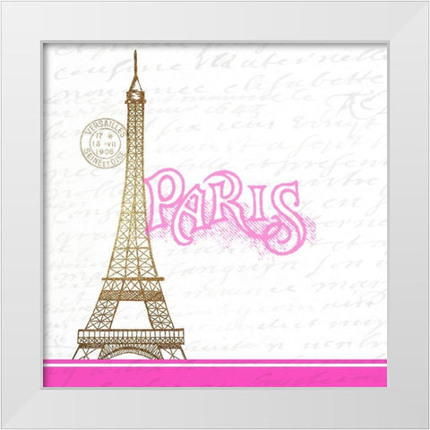I LOVE Paris 1 White Modern Wood Framed Art Print by Allen, Kimberly