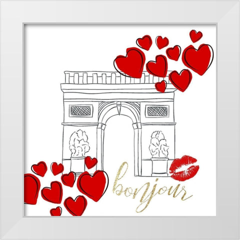 My Heart 3 White Modern Wood Framed Art Print by Allen, Kimberly