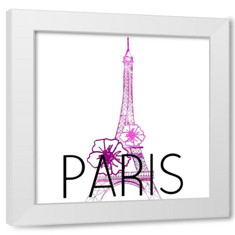 In Paris 1 Square White Modern Wood Framed Art Print by Allen, Kimberly