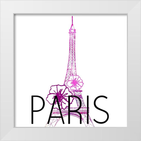 In Paris 1 Square White Modern Wood Framed Art Print by Allen, Kimberly
