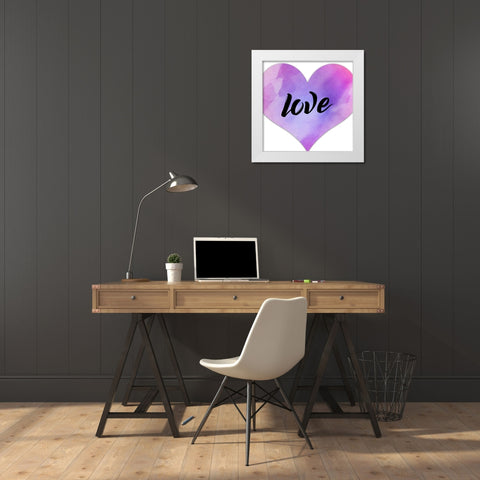 Love 1 White Modern Wood Framed Art Print by Allen, Kimberly