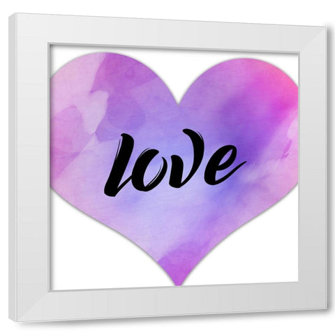 Love 1 White Modern Wood Framed Art Print by Allen, Kimberly