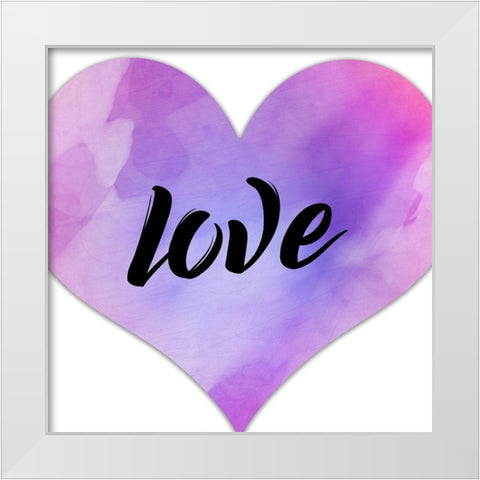 Love 1 White Modern Wood Framed Art Print by Allen, Kimberly