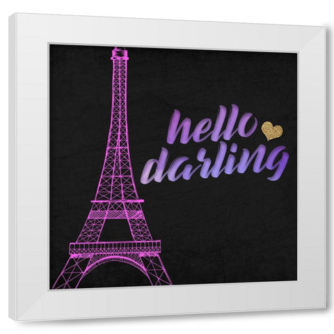 Love 2 White Modern Wood Framed Art Print by Allen, Kimberly