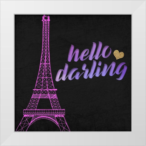 Love 2 White Modern Wood Framed Art Print by Allen, Kimberly