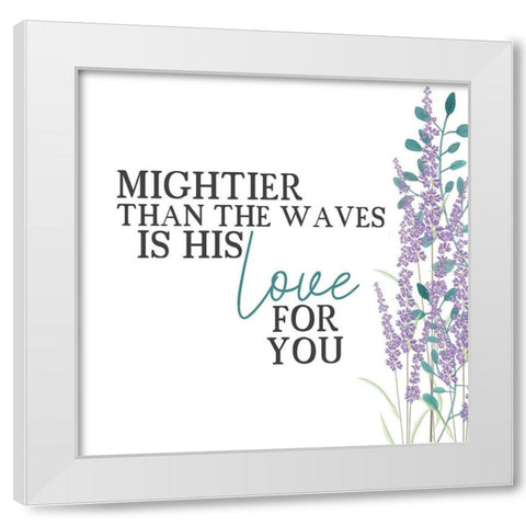 His Love Floral White Modern Wood Framed Art Print by Allen, Kimberly
