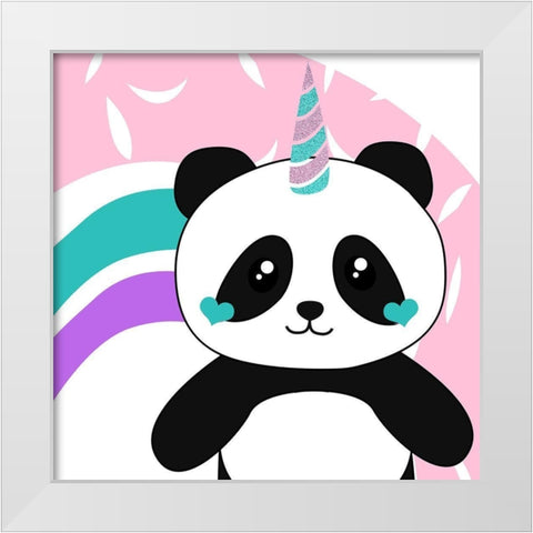 Pandacorn 3 White Modern Wood Framed Art Print by Allen, Kimberly