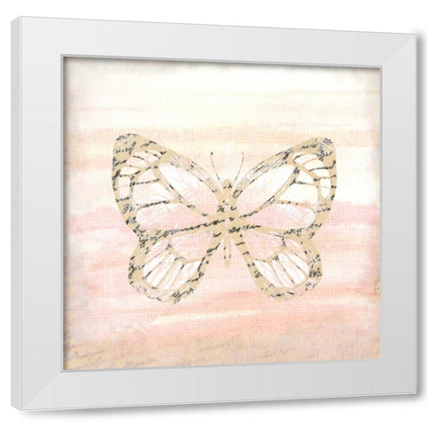 Butterfly Script 1 White Modern Wood Framed Art Print by Allen, Kimberly