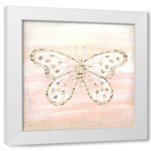 Butterfly Script 2 White Modern Wood Framed Art Print by Allen, Kimberly