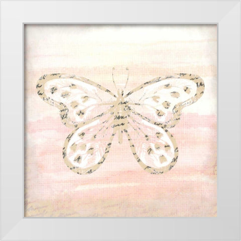 Butterfly Script 2 White Modern Wood Framed Art Print by Allen, Kimberly