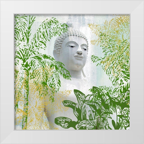 Buddha Palms White Modern Wood Framed Art Print by Allen, Kimberly