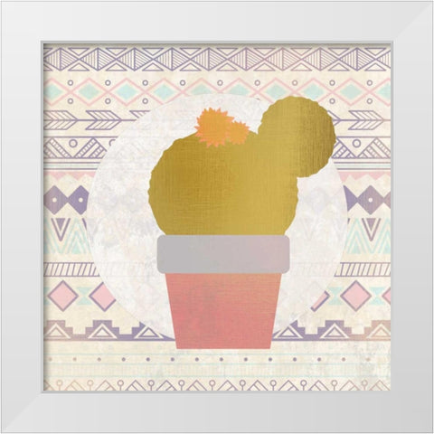 Ethnic Cactus 2 White Modern Wood Framed Art Print by Allen, Kimberly