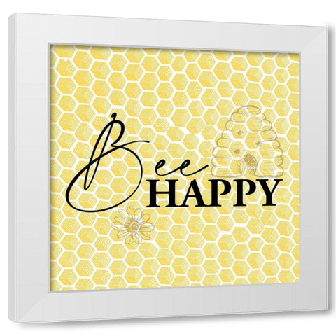 Bee 1 White Modern Wood Framed Art Print by Allen, Kimberly