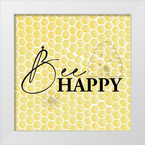 Bee 1 White Modern Wood Framed Art Print by Allen, Kimberly