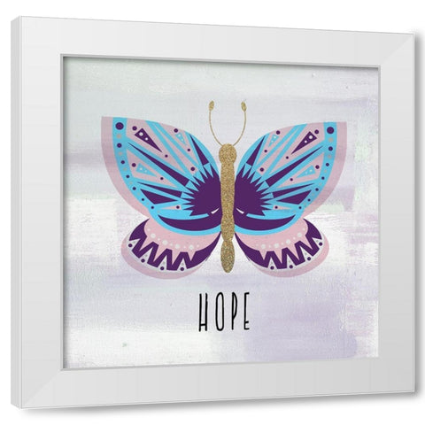 Patterned Butterfly 2 White Modern Wood Framed Art Print by Allen, Kimberly