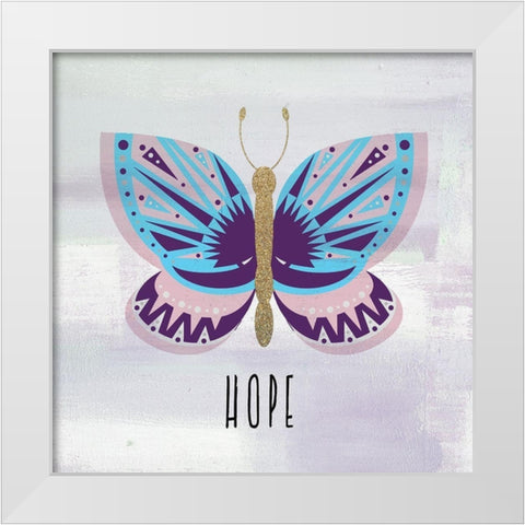 Patterned Butterfly 2 White Modern Wood Framed Art Print by Allen, Kimberly