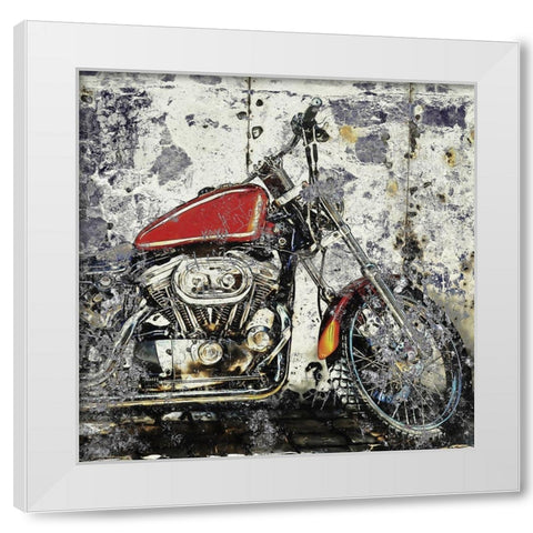 Grunge Bike 1 White Modern Wood Framed Art Print by Allen, Kimberly