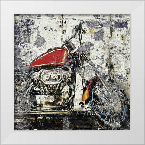 Grunge Bike 1 White Modern Wood Framed Art Print by Allen, Kimberly
