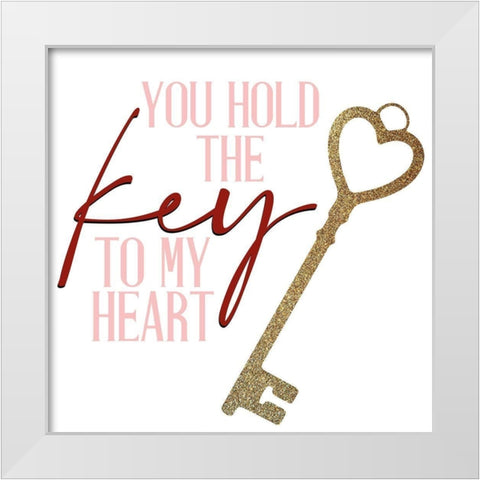 Key to my Heart White Modern Wood Framed Art Print by Allen, Kimberly