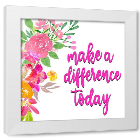 Make A Difference White Modern Wood Framed Art Print by Allen, Kimberly