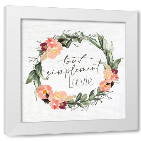 Tout Simplement Wreath White Modern Wood Framed Art Print by Allen, Kimberly