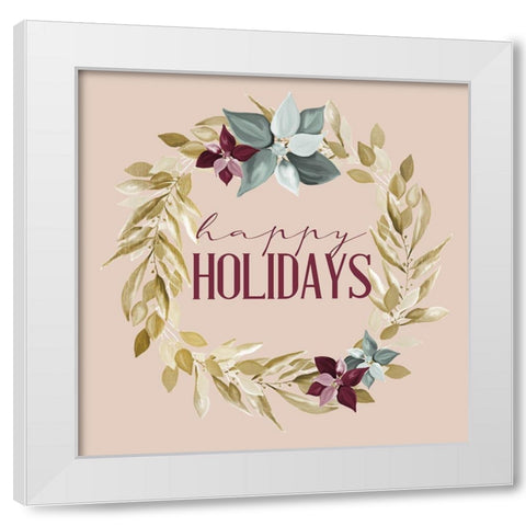 Happy Holidays White Modern Wood Framed Art Print by Allen, Kimberly