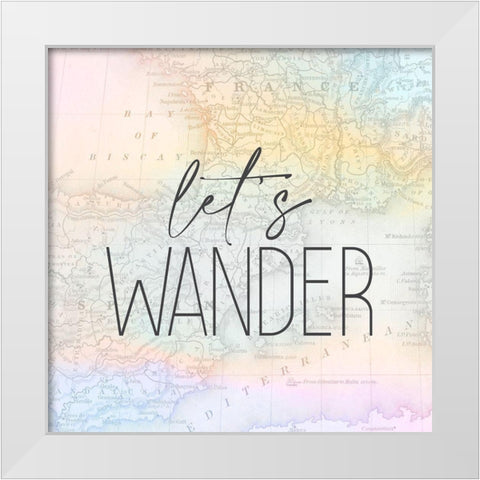 Lets Wander White Modern Wood Framed Art Print by Allen, Kimberly