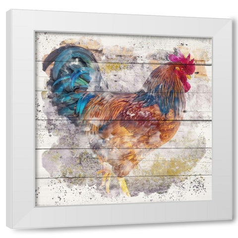 Rooster 1 White Modern Wood Framed Art Print by Allen, Kimberly
